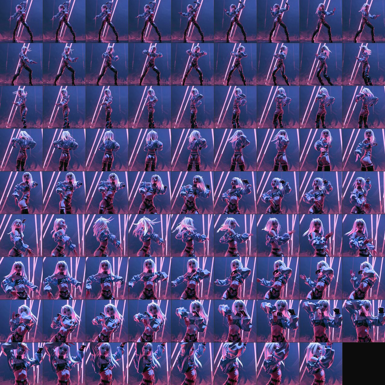 Dancer Fluid sequence texture sheet 1
