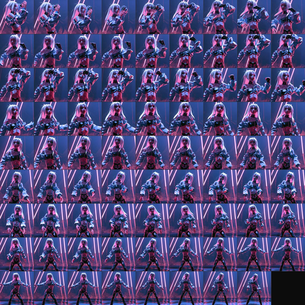 Dancer Fluid sequence texture sheet 2