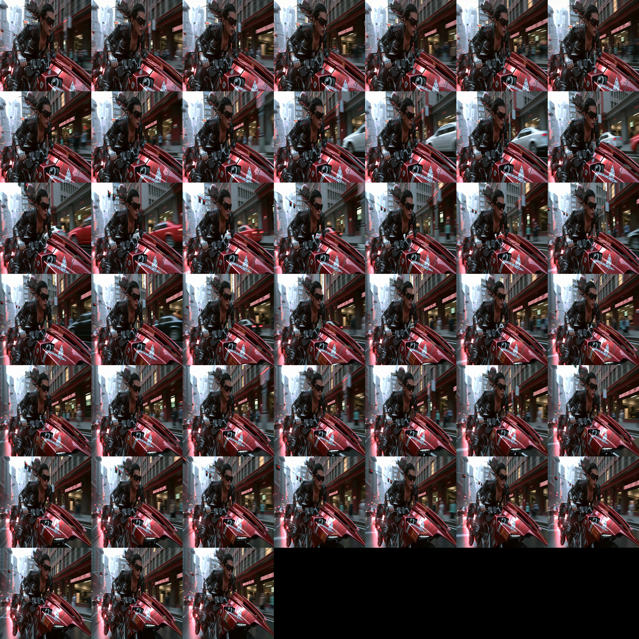 Neon Ride texture sheet 2, containing 45 frames