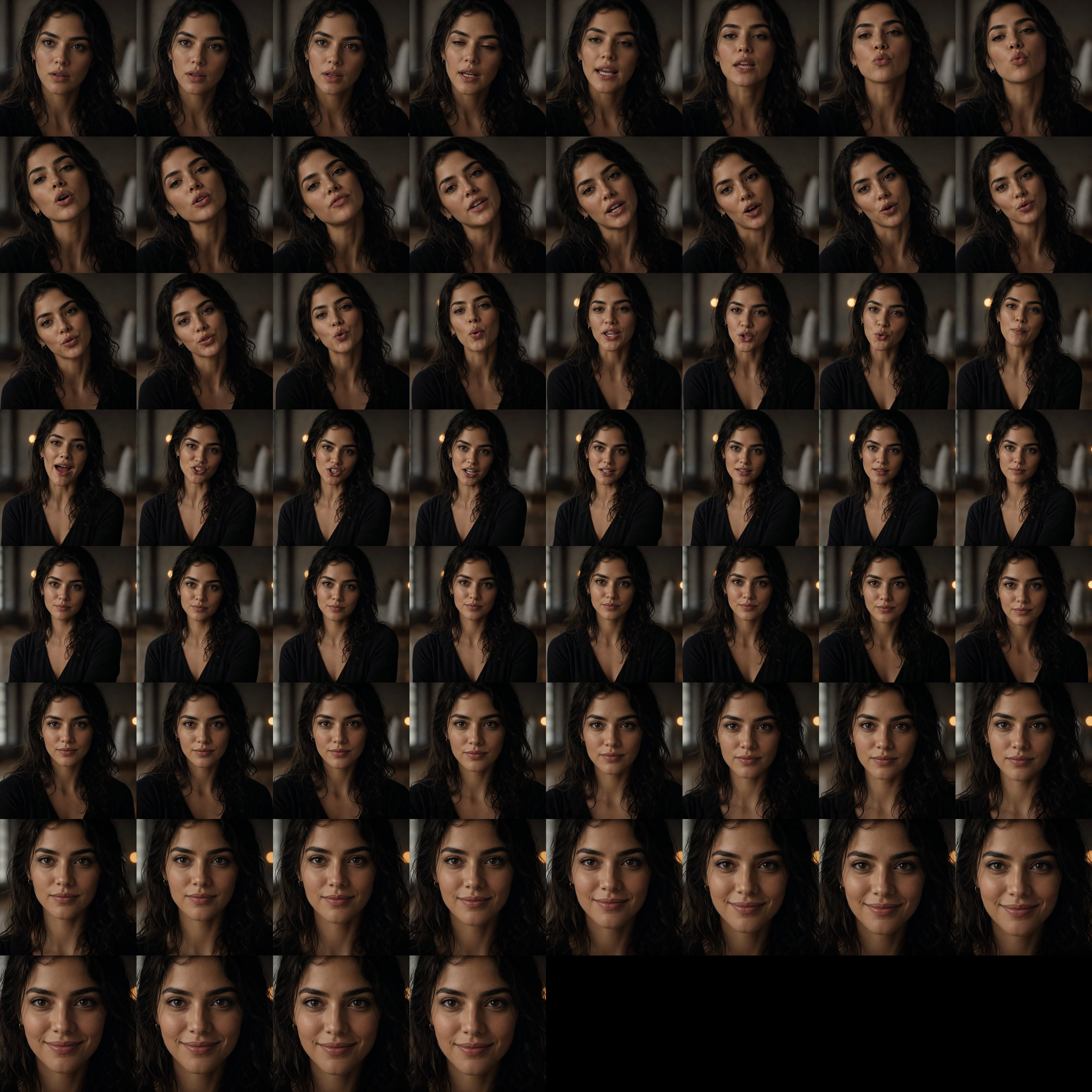 Portrait frames arranged in reading order on a texture sheet