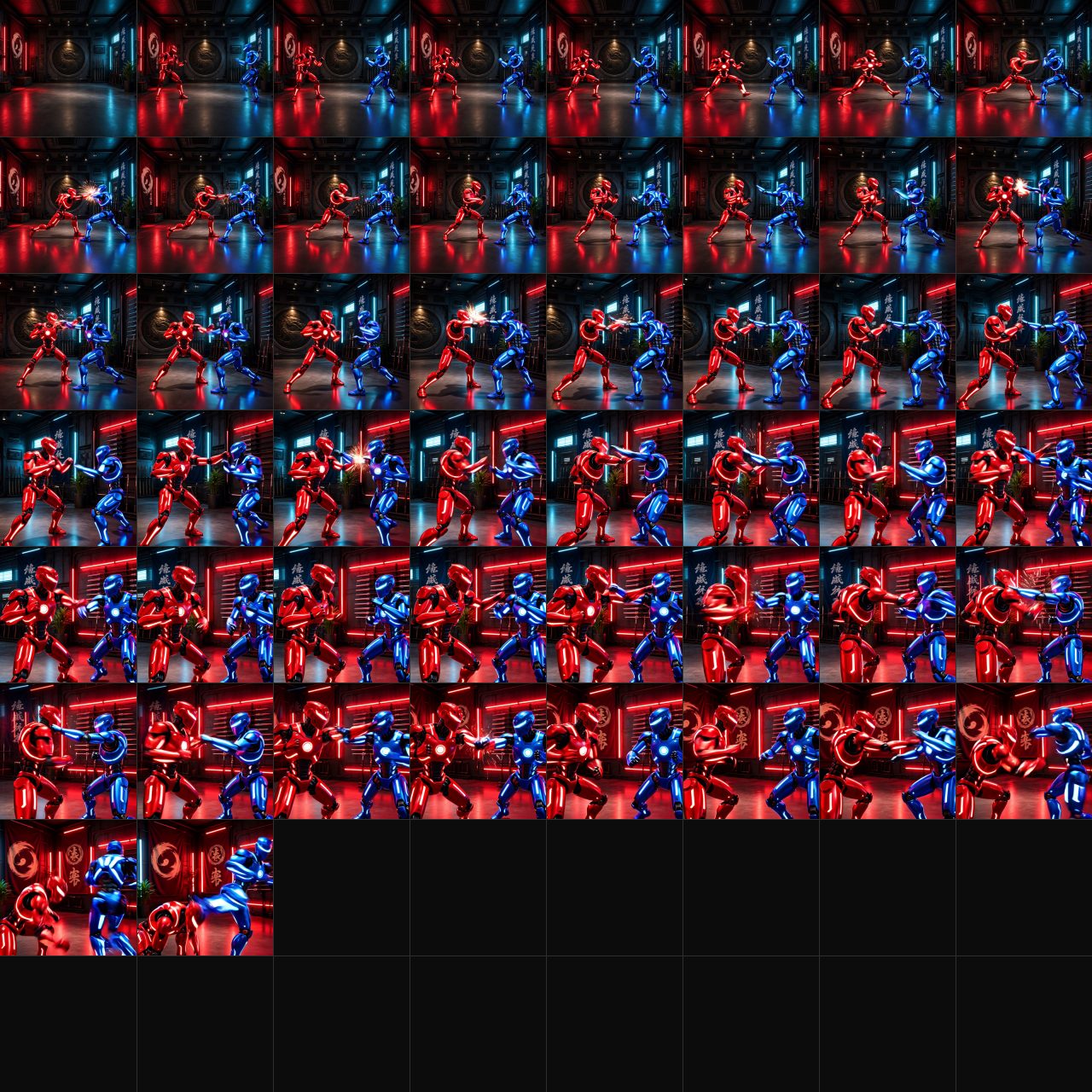 Preview of the Robot animation arranged into one texture sheet